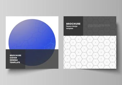 Vector layout of two square format covers design templates for brochure, flyer Stock Illustration