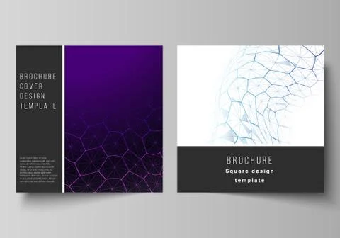Vector layout of two square format covers design templates for brochure, flyer Stock Illustration