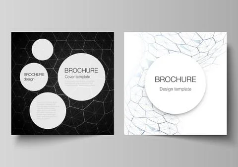 Vector layout of two square format covers design templates for brochure, flyer Stock Illustration
