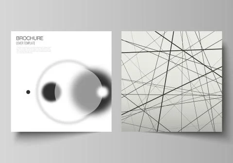 Vector layout of two square format covers design templates for brochure, flyer Stock Illustration