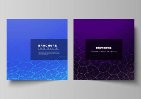 Vector layout of two square format covers design templates for brochure, flyer Stock Illustration
