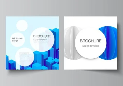Vector layout of two square format covers templates for brochure, flyer, cover Stock Illustration
