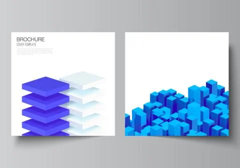 Vector layout of two square format covers templates for brochure, flyer, cover Stock Illustration