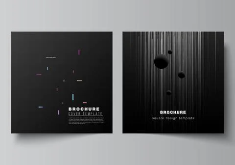 Vector layout of two square format covers design templates for brochure, flyer Stock Illustration