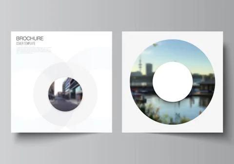 Vector layout of two square format covers templates for brochure, flyer Stock Illustration