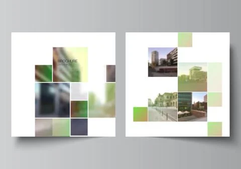 Vector layout of two square format covers design templates for brochure, flyer Stock Illustration