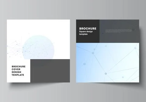 Vector layout of two square format covers templates for brochure, flyer Stock Illustration