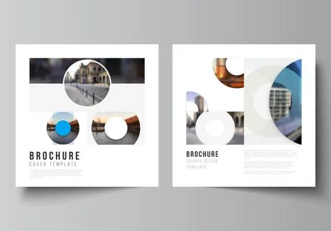 Vector layout of two square format covers templates for brochure, flyer Stock Illustration