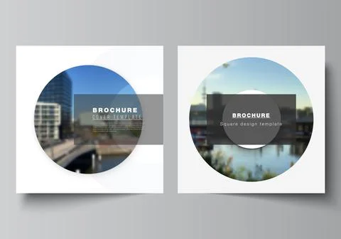 Vector layout of two square format covers templates for brochure, flyer Stock Illustration