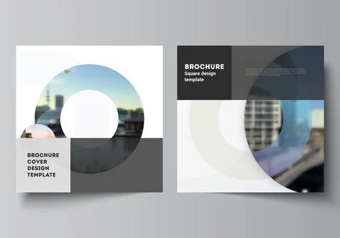 Vector layout of two square format covers templates for brochure, flyer Stock Illustration