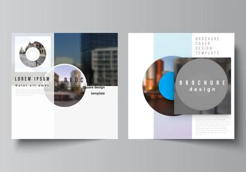 Vector layout of two square format covers templates for brochure, flyer Stock Illustration