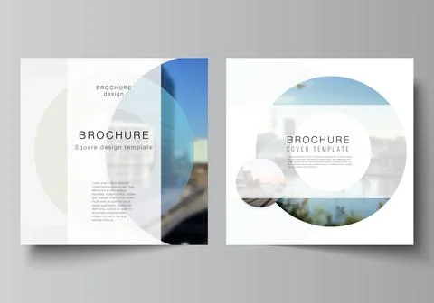 Vector layout of two square format covers templates for brochure, flyer Stock Illustration