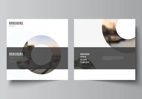 Vector layout of two square format covers templates for brochure, flyer Stock Illustration