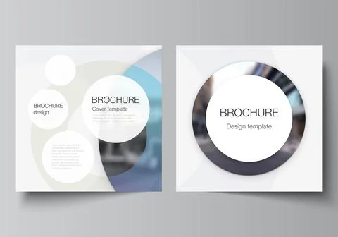 Vector layout of two square format covers templates for brochure, flyer Stock Illustration