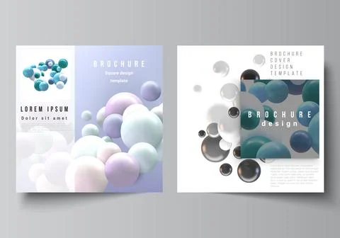 Vector layout of two square format covers templates for brochure, flyer Stock Illustration