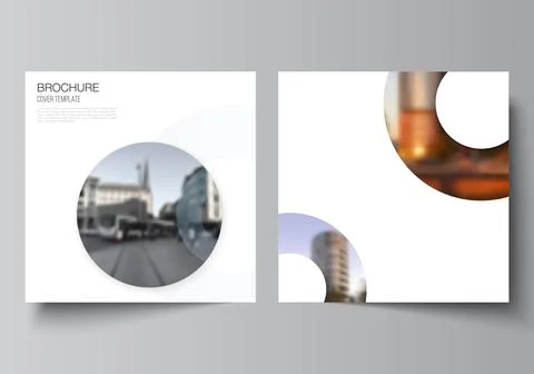 Vector layout of two square format covers templates for brochure, flyer Stock Illustration