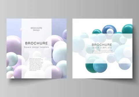 Vector layout of two square format covers templates for brochure, flyer Stock Illustration