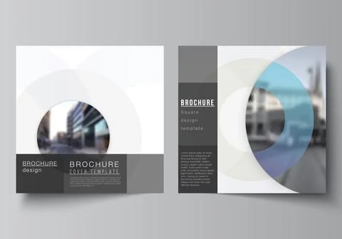 Vector layout of two square format covers templates for brochure, flyer Stock Illustration