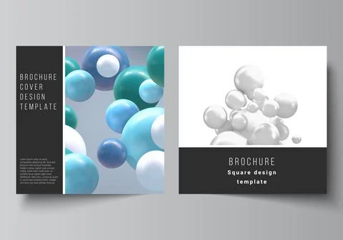 Vector layout of two square format covers templates for brochure, flyer Stock Illustration