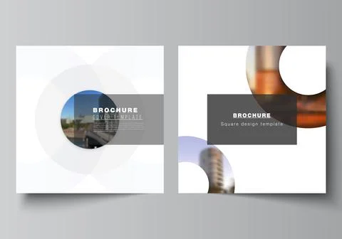 Vector layout of two square format covers templates for brochure, flyer Stock Illustration