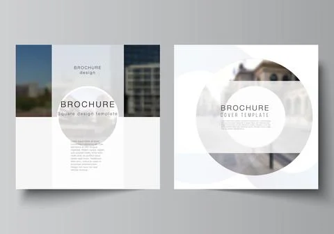 Vector layout of two square format covers templates for brochure, flyer Stock Illustration