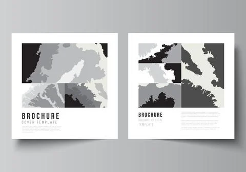 Vector layout of two square format covers design templates for brochure, flyer Stock Illustration