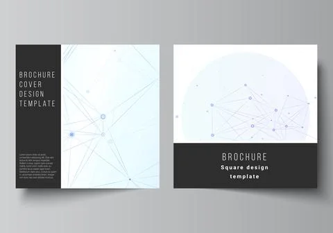 Vector layout of two square format covers templates for brochure, flyer Stock Illustration