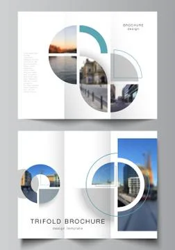 Vector layouts of covers design template for trifold brochure, flyer layout Stock Illustration