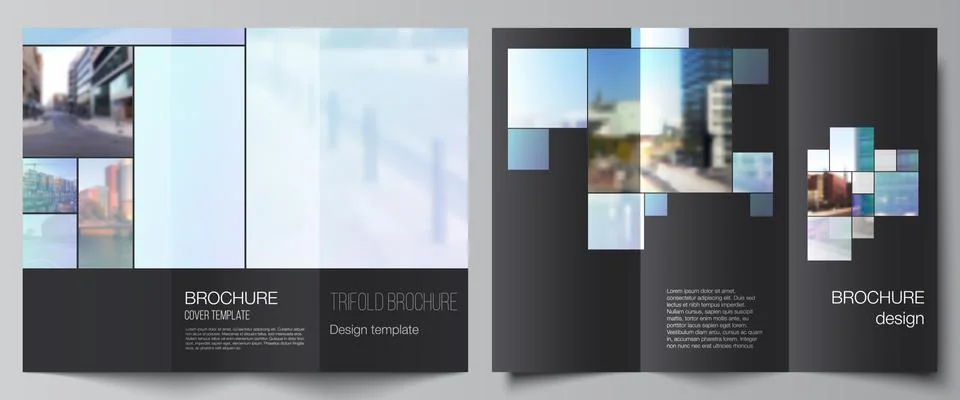 Vector layouts of covers design templates for trifold brochure, flyer layout Stock Illustration