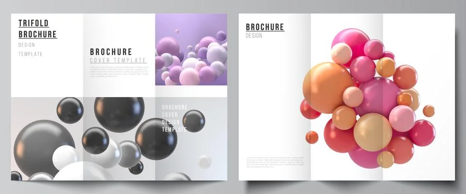 Vector layouts of covers design templates for trifold brochure, flyer layout Stock Illustration