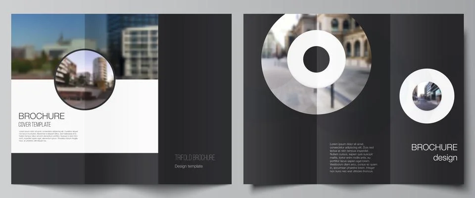 Vector layouts of covers design templates for trifold brochure, flyer layout Stock Illustration