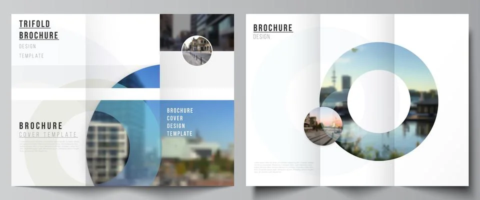 Vector layouts of covers design templates for trifold brochure, flyer layout Stock Illustration