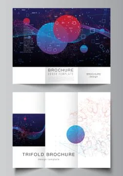 Vector layouts of covers templates for trifold brochure, flyer layout, magazine 库存插图