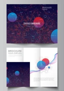 Vector layouts of covers templates for trifold brochure, flyer layout, magazine Illustrazione stock