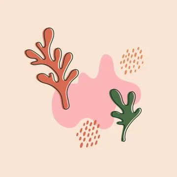 Vector layouts with hand-drawn tropical shapes and textures. Stock Illustration