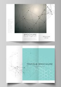 The vector layouts of modern creative covers design templates for trifold Stock Illustration