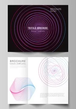 Vector layouts of modern creative covers design templates for trifold brochur Illustrazione stock