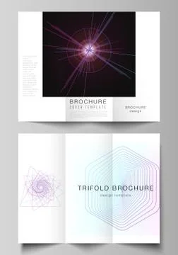 Vector layouts of modern creative covers design templates for trifold brochure Illustrazione stock
