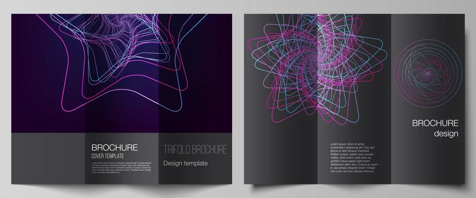 Vector layouts of modern creative covers design templates for trifold brochure Illustrazione stock