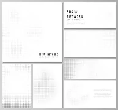 Vector layouts of modern social network mockups for cover design, website design Illustrazione stock