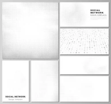 Vector layouts of modern social network mockups for cover design, website design Illustrazione stock