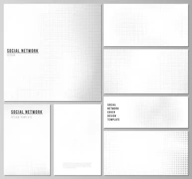 Vector layouts of modern social network mockups for cover design, website design Stock Illustration