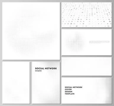 Vector layouts of modern social network mockups for cover design, website design Illustrazione stock
