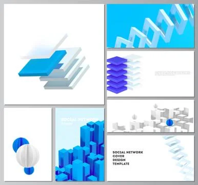 Vector layouts of modern social network mockup for cover design, website design Illustrazione stock