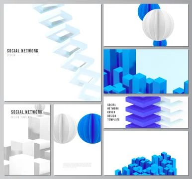 Vector layouts of modern social network mockup for cover design, website design Illustrazione stock