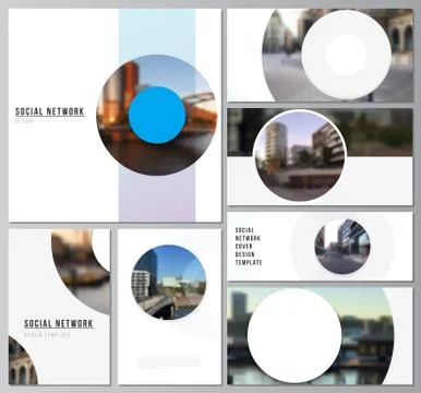 Vector layouts of modern social network mockups for cover design, website design Stock Illustration