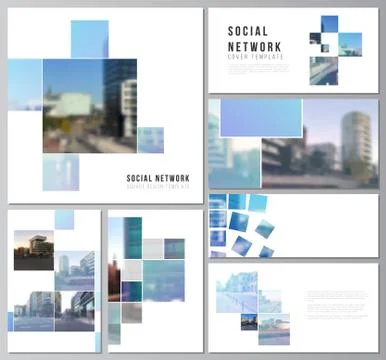 Vector layouts of modern social network mockups for cover design, website design Stockillustratie