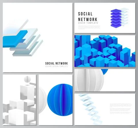 Vector layouts of modern social network mockup for cover design, website design Illustrazione stock