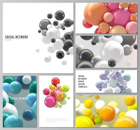 Vector layouts of modern social network mockups for cover design, website design Stock Illustration