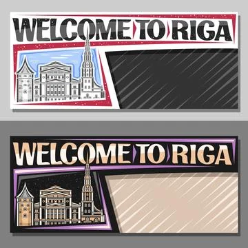 Vector layouts for Riga with copy space 스톡 일러스트